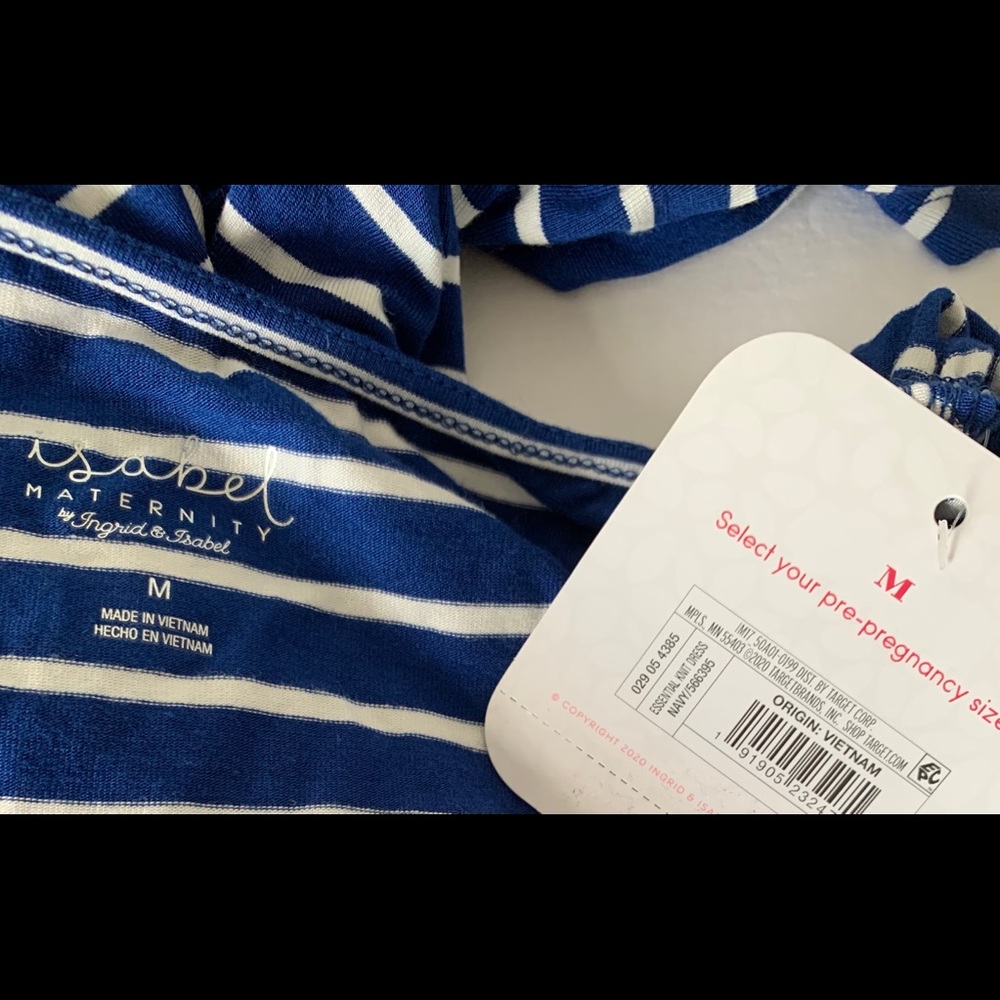 Isabel by Ingrid Striped Tank Maternity Dress Blue - Picture 9 of 13